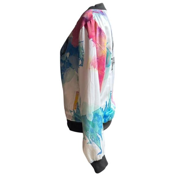 Disneyland Sleeping Beauty Castle Watercolour Windbreaker Jacket Size S - Picture 5 of 9